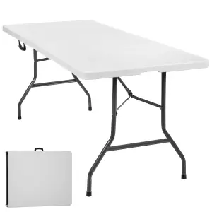 Camping Table - foldable with carry handle - white