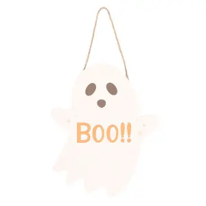 Something Different Boo Ghost Plaque Off White (One Size)