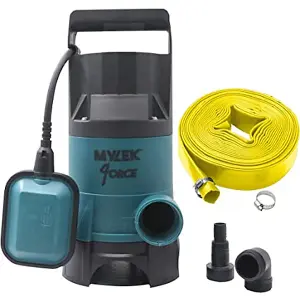 MYLEK Submersible Water Pump Electric 400W for Clean or Dirty Water with Float Switch with 10m Hose