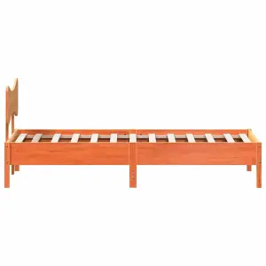 Berkfield Bed Frame without Mattress Wax Brown 100x200 cm Solid Wood Pine