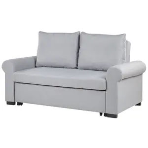 Beliani Retro Sofa Bed SILDA Light Grey