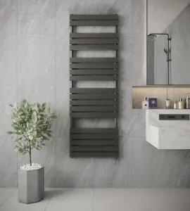 VURTU9 Designer Vertical Electric Radiator, 1800(H) x 600(W), Anthracite, 613687