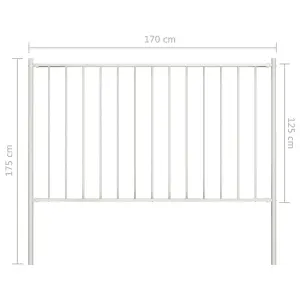 Berkfield Fence Panel with Posts Powder-coated Steel 1.7x1.25 m White