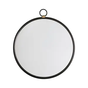 Aahil Metal Flat Wall Mirror Black