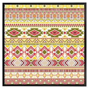 Aztec american indian pattern (Picutre Frame) / 16x16" / White