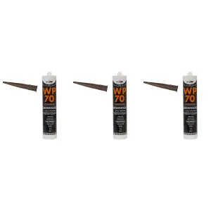 Bond It WP70 Silicone Sealant Low Modulus Neutral Cure Brown (Pack of 3)