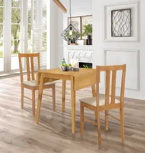 Hallowood Furniture Ledbury Light Oak Drop Leaf Dining Table with 2 Aston Chairs