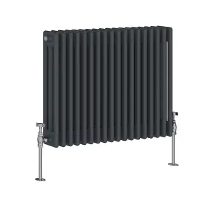 Right Radiators 600x832 mm Horizontal Traditional 3 Column Cast Iron Style Radiator Anthracite