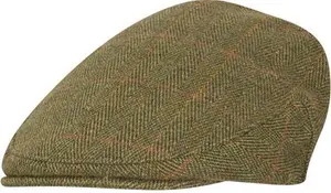 WALKER AND HAWKES - Green Sage Premium Derby Tweed Teflon Lining Cambridge Flat Cap Unisex