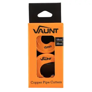 Vaunt Copper Pipe Cutter Double Pack 15mm and 22mm Plumbers Pipe Slice V1429000