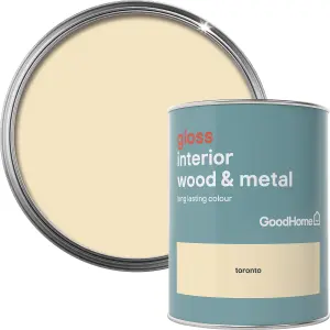 GoodHome Toronto Gloss Metal & wood paint, 750ml