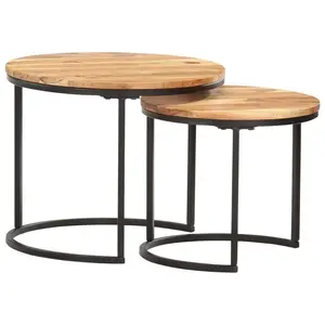 Accomac Solid Acacia Wood 2 Piece Nest of Tables (Set of 2)