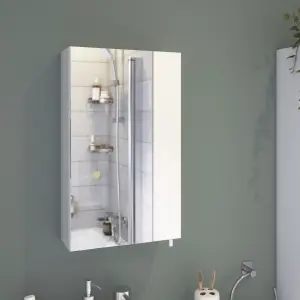 Croydex Cullen Gloss White Wall-mounted Single Bathroom Cabinet (H) 500mm (W) 300mm