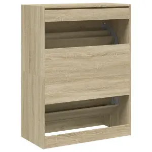 Berkfield Shoe Cabinet with 2 Flip-Drawers Sonoma Oak 80x42x108 cm