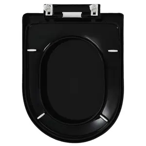 vidaXL Soft-close Toilet Seat with Quick-release Design Black