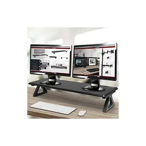 Duronic DM06-2 Monitor Stand Riser 82x30cm, Laptop and Screen Stand for Desktop, 10kg Capacity, MDF Wood - black