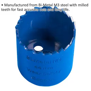 44mm HSS Hole Saw Blade - Milled Teeth - Bi-Metal M3 Steel Long Lasting Drill