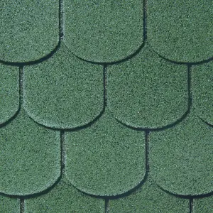 Roof Pro Green Round Roof shingle (L)1m (W)340mm, Pack of 16