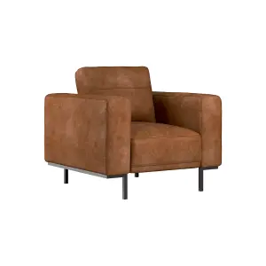 Lisbon Tan Faux Leather Armchair