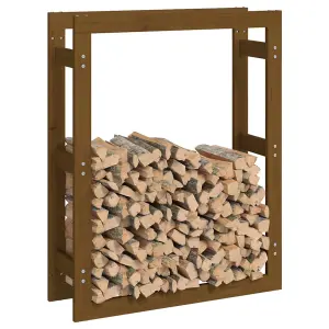 Berkfield Firewood Rack Honey Brown 80x25x100 cm Solid Wood Pine