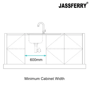 JASSFERRY Kitchen Sink Stainless Steel Large Bowl Welding Style Inset Reversible Drainer