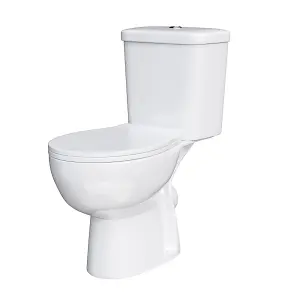 Nes Home Close Coupled Round Toilet with Seat White