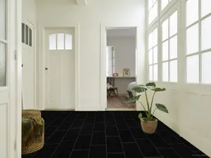 Black Brick Shimmer Effect Vinyl Flooring 4m x 4m (16m2)