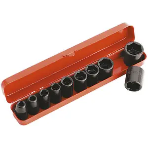 10-Piece Heavy-Duty Impact Socket Set with Storage Case - 1/2" Drive