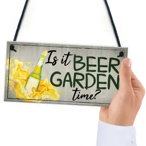 Red Ocean Signs Garden Time Hanging Garden Shed Sign Wall Pub Bar Plaques Friendship Gifts