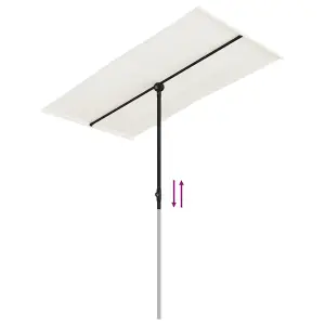 Berkfield Outdoor Parasol with Aluminium Pole 180x130 cm Sand White