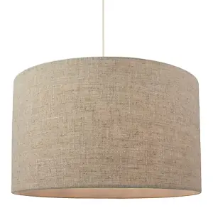 Contemporary and Classic Natural Dark Beige Oatmeal Linen Fabric 16 Lamp Shade