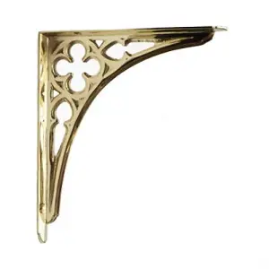 Castelion Single Small Brass Gothic Shelf Bracket