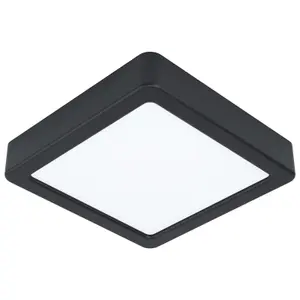 Wall / Ceiling Light Black 160mm Sqaure Surface Mounted 10.5W LED 3000K