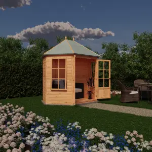 Windermere Hexagonal Summerhouse with Double Doors and 2 opening windows