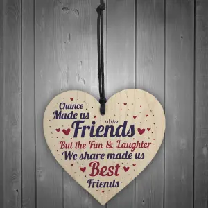 Red Ocean Chance Made Us Colleagues Heart Plaque Sign Friendship FRIEND Gift Thank You