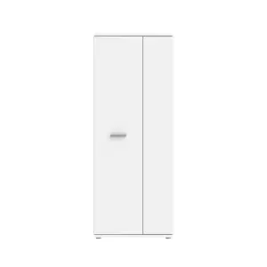 FURNICOMP Variant Multipurpose White Tall 2 Door Storage Utility Cupboard