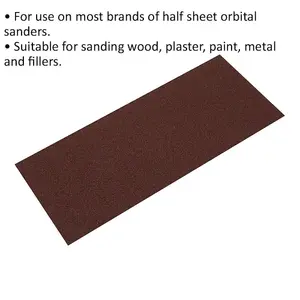 5-Pack 40 Grit Orbital Sanding Sheets - 115 x 280mm for Wood and Metal