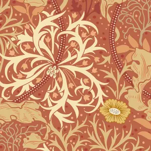 Hoopla Walls Seaweed Garden Amber Smooth Matt Wallpaper