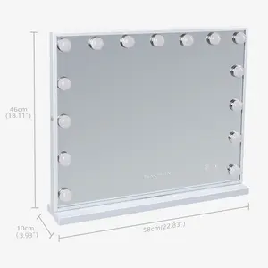 Rectangle Bluetooth LED Metal Mirror White