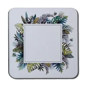 Square 6 Piece Coaster Set (Set of 6) Purple/Green