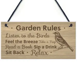 Garden Rules Sign Shabby Chic Garden Summerhouse Shed Sign Friendship Gift