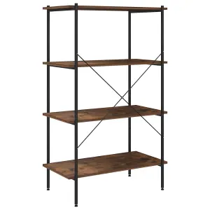 Berkfield 4-Tier Shelving Unit Black and Dark Wood 80x40x130 cm