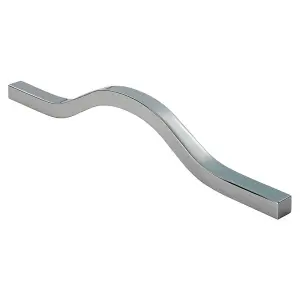 2x Curved Square Bar Pull Handle 240 x 12mm 160mm Fixing Centres Chrome