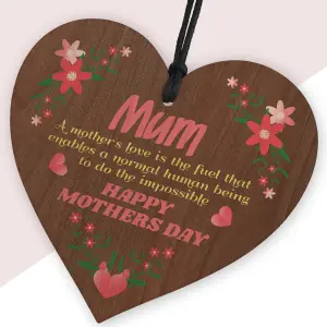 Red Ocean Mum Heart Birthday Mothers Day Gift For Mum Mummy Novelty Plaque Mum Gift From Son Daughter