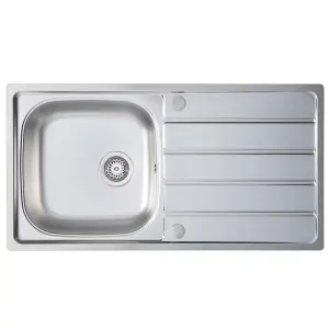 Liquida KS100SS 1.0 Bowl Reversible Inset Stainless Steel Kitchen Sink