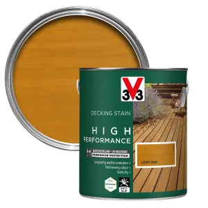 V33 High performance Light Oak Satin Quick dry Decking Stain, 2.5L