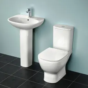 Ideal Standard Tesi White Slim Close-coupled Toilet set with Soft close seat & Close coupled cistern