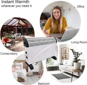 New 2000w Portable Electric Thermostat Convector Heater Warmth 2kw Wall Mounted