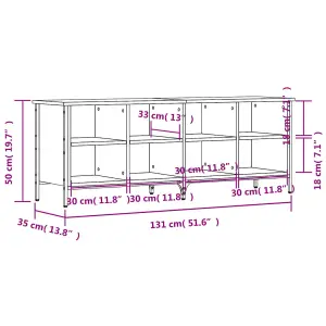 Shoe Cabinet Sonoma Oak 131x35x50 cm Engineered Wood