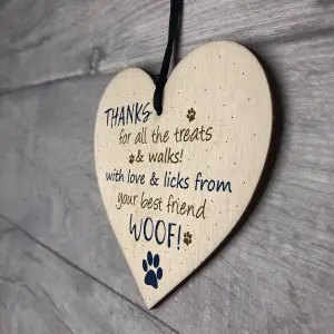 Red Ocean Handmade Wooden Heart Hanging Plaque Gifts For Dad Mum Dog Pet Funny Birthday Keepsake